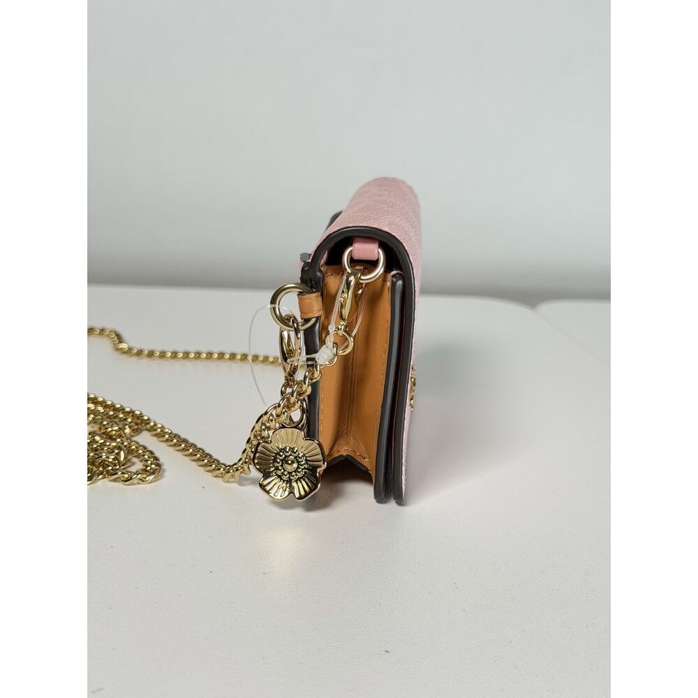 NWT Coach Powder Pink Wallet on a chain - Picture 3 of 6